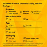 3M™ PELTOR™ Level Dependent Earplug, LEP-200