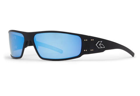 MAGNUM BLACK SILVER LOGO - DIGITALLY OPTIMIZED POLAR (OPZ) SMOKE BLUE MIRROR